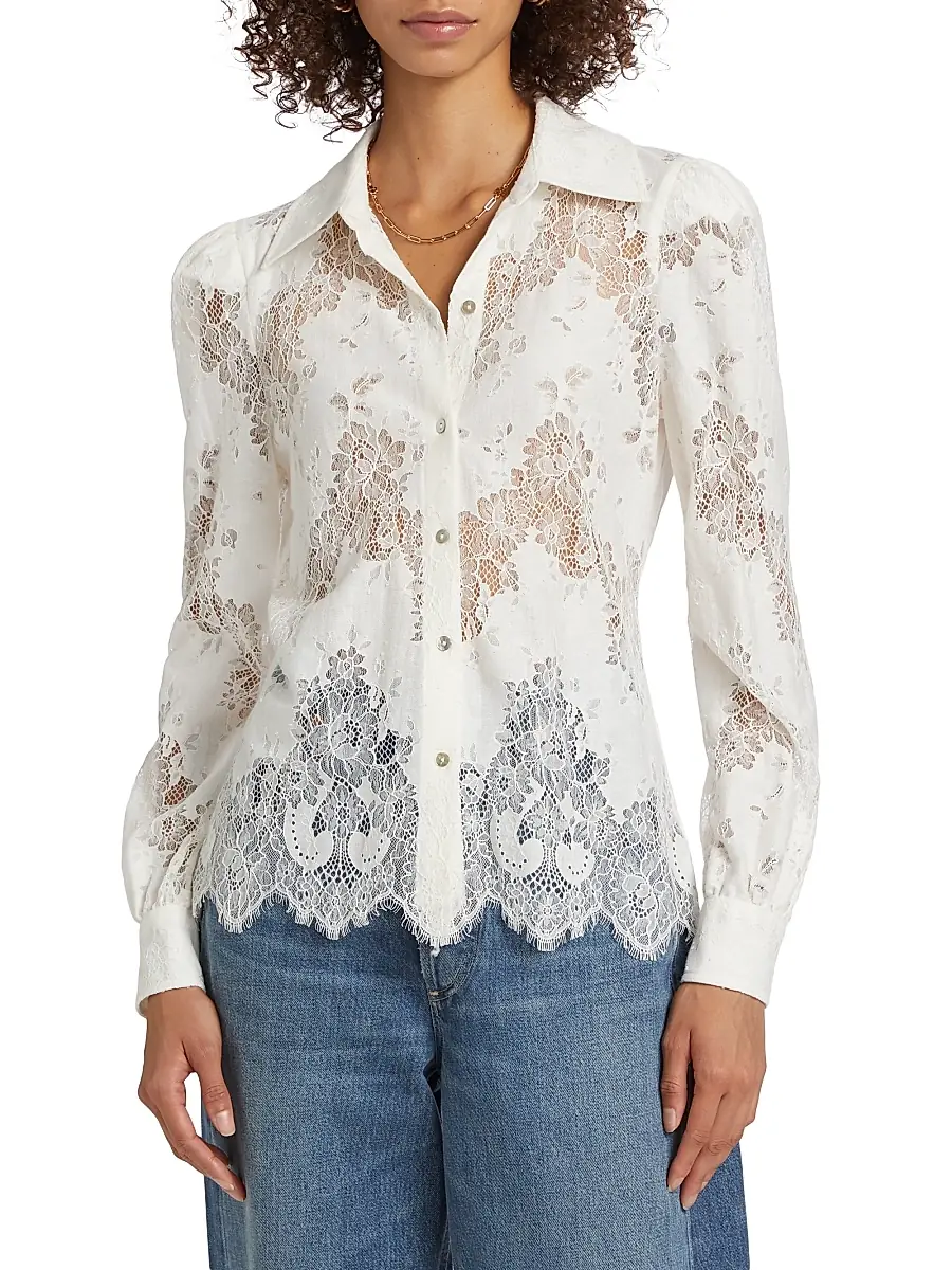 L'Agence Women's Jenica Floral Lace Blouse | Thumbnail 3 L'Agence Women's Jenica Floral Lace Blouse | Thumbnail 3