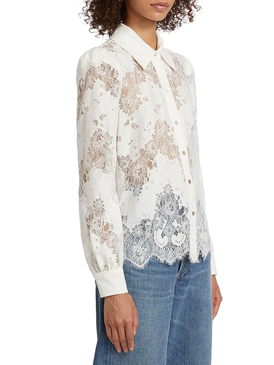 L'Agence Women's Jenica Floral Lace Blouse | Thumbnail 4 L'Agence Women's Jenica Floral Lace Blouse | Thumbnail 4