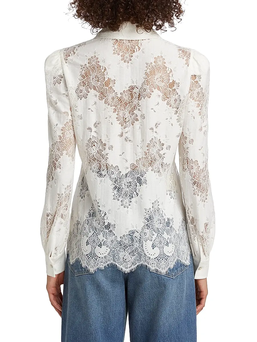 L'Agence Women's Jenica Floral Lace Blouse | Thumbnail 5 L'Agence Women's Jenica Floral Lace Blouse | Thumbnail 5