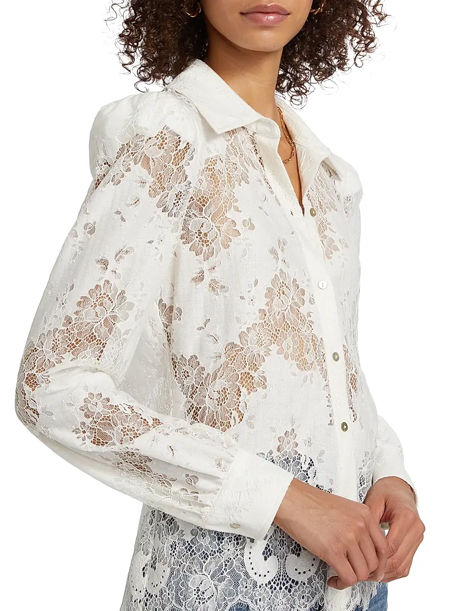 L'Agence Women's Jenica Floral Lace Blouse | Thumbnail 6 L'Agence Women's Jenica Floral Lace Blouse | Thumbnail 6
