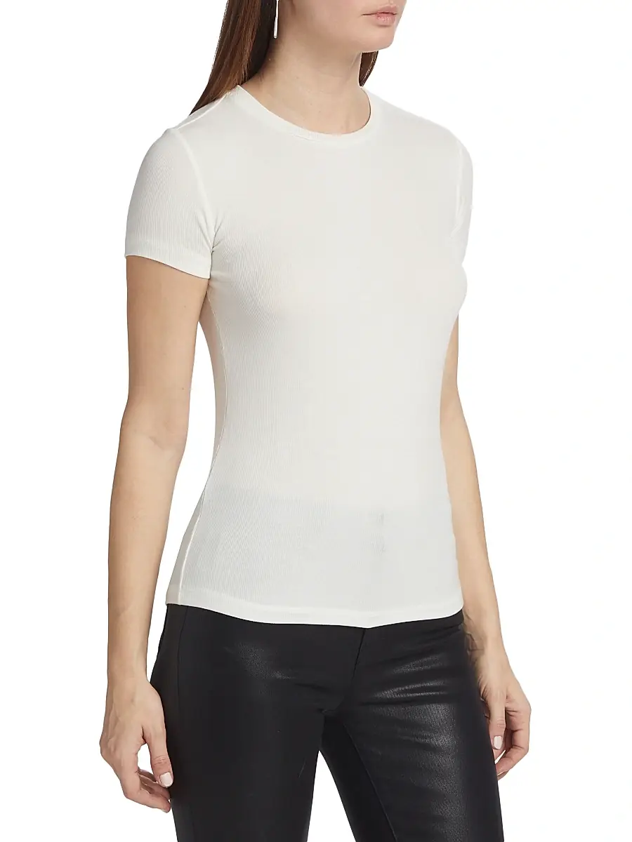 L'Agence Women's Ressi Rib-Knit Crewneck Tee | Thumbnail 4 L'Agence Women's Ressi Rib-Knit Crewneck Tee | Thumbnail 4