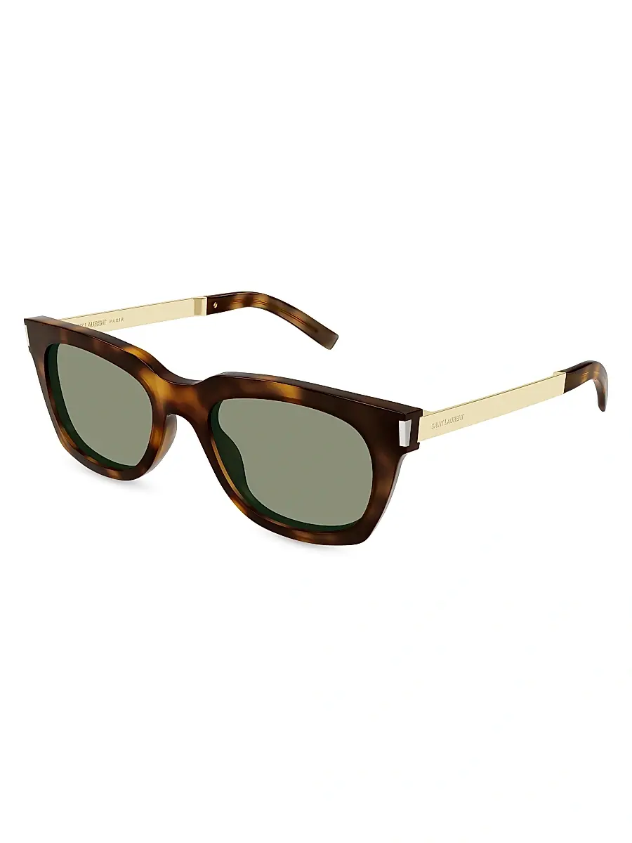 Saint Laurent Women's Combi Corner Angle Bold 53MM Rectangular Sunglasses - Havana | Thumbnail 3 Saint Laurent Women's Combi Corner Angle Bold 53MM Rectangular Sunglasses - Havana | Thumbnail 3