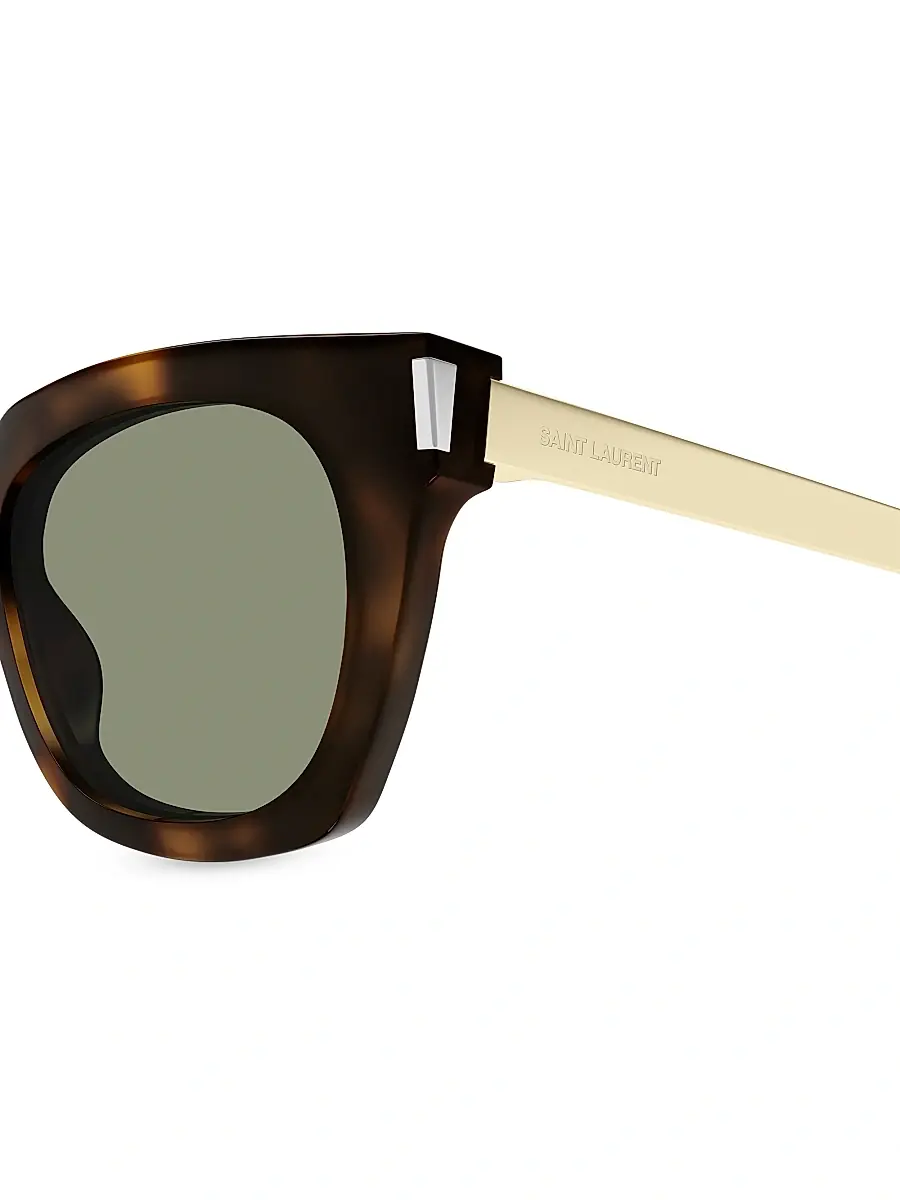 Saint Laurent Women's Combi Corner Angle Bold 53MM Rectangular Sunglasses - Havana | Thumbnail 4 Saint Laurent Women's Combi Corner Angle Bold 53MM Rectangular Sunglasses - Havana | Thumbnail 4