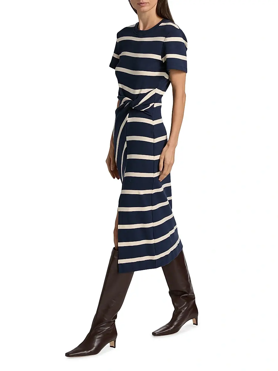 TANYA TAYLOR Women's Cody Striped Short-Sleeve Dress | Thumbnail 2