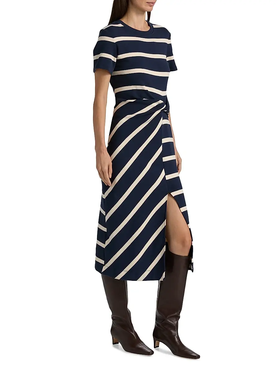 TANYA TAYLOR Women's Cody Striped Short-Sleeve Dress | Thumbnail 4