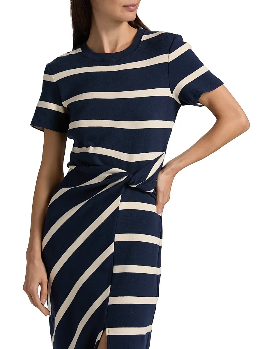 TANYA TAYLOR Women's Cody Striped Short-Sleeve Dress | Thumbnail 6