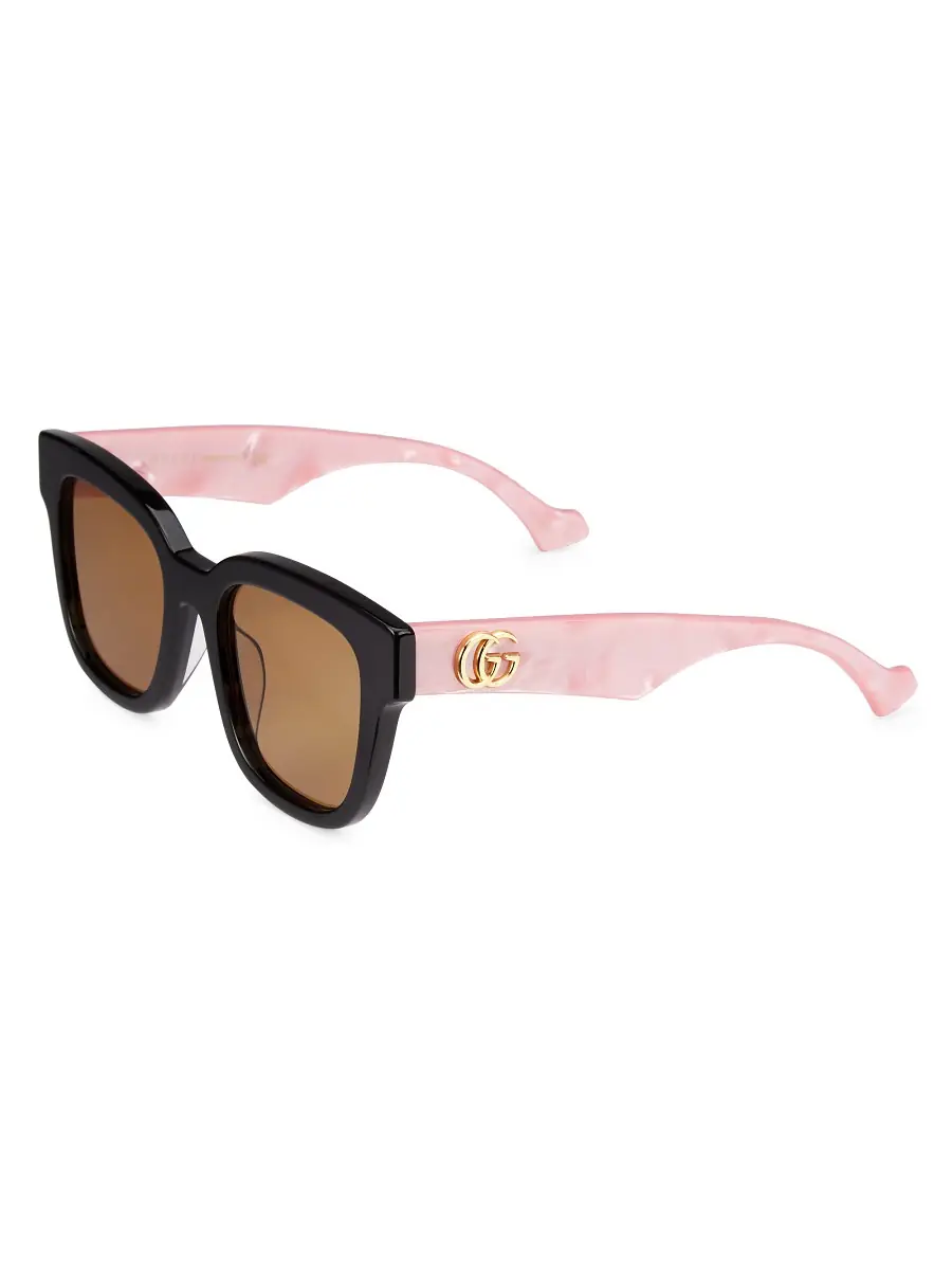 Gucci Women's Generation 52MM Square Sunglasses - Shiny Black | Image 1 Gucci Women's Generation 52MM Square Sunglasses - Shiny Black | Image 1