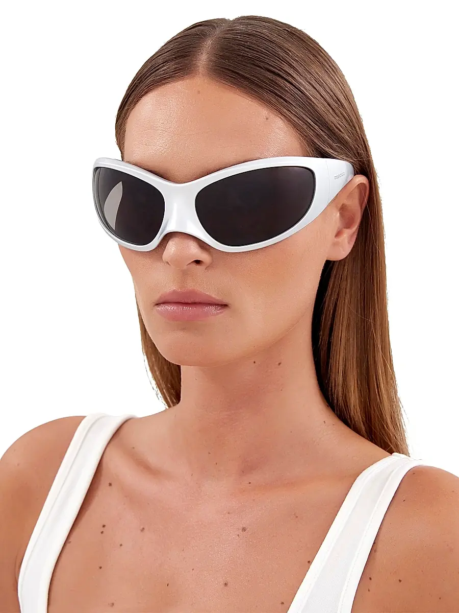 Balenciaga Women's Skin 80MM Oval Shield Sunglasses | Thumbnail 2