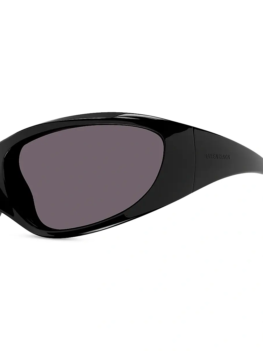 Balenciaga Women's Skin 80MM Oval Shield Sunglasses | Thumbnail 4