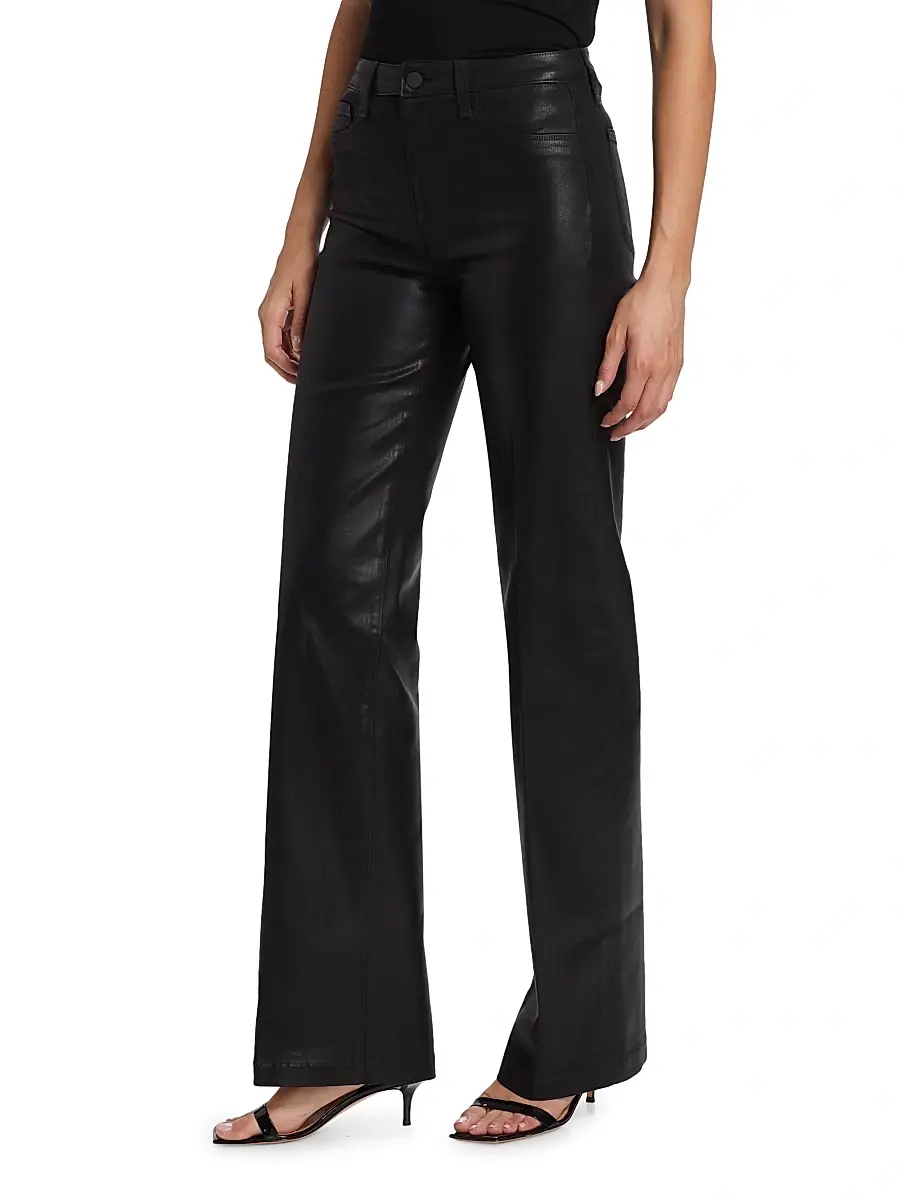 L'AGENCE Women's Clayton Coated High-Rise Straight-Leg Jeans - Noir Coated | Thumbnail 4 L'AGENCE Women's Clayton Coated High-Rise Straight-Leg Jeans - Noir Coated | Thumbnail 4