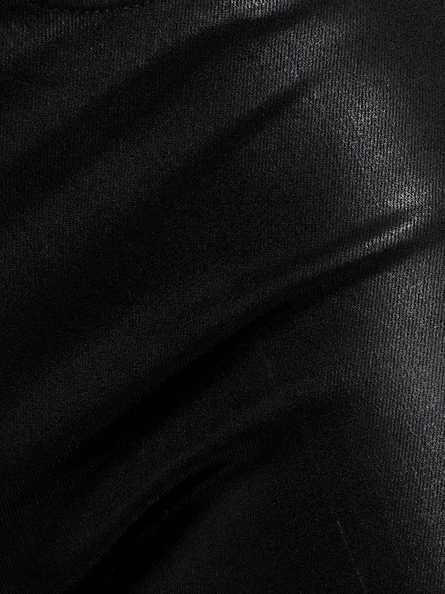 L'AGENCE Women's Clayton Coated High-Rise Straight-Leg Jeans - Noir Coated | Thumbnail 7 L'AGENCE Women's Clayton Coated High-Rise Straight-Leg Jeans - Noir Coated | Thumbnail 7