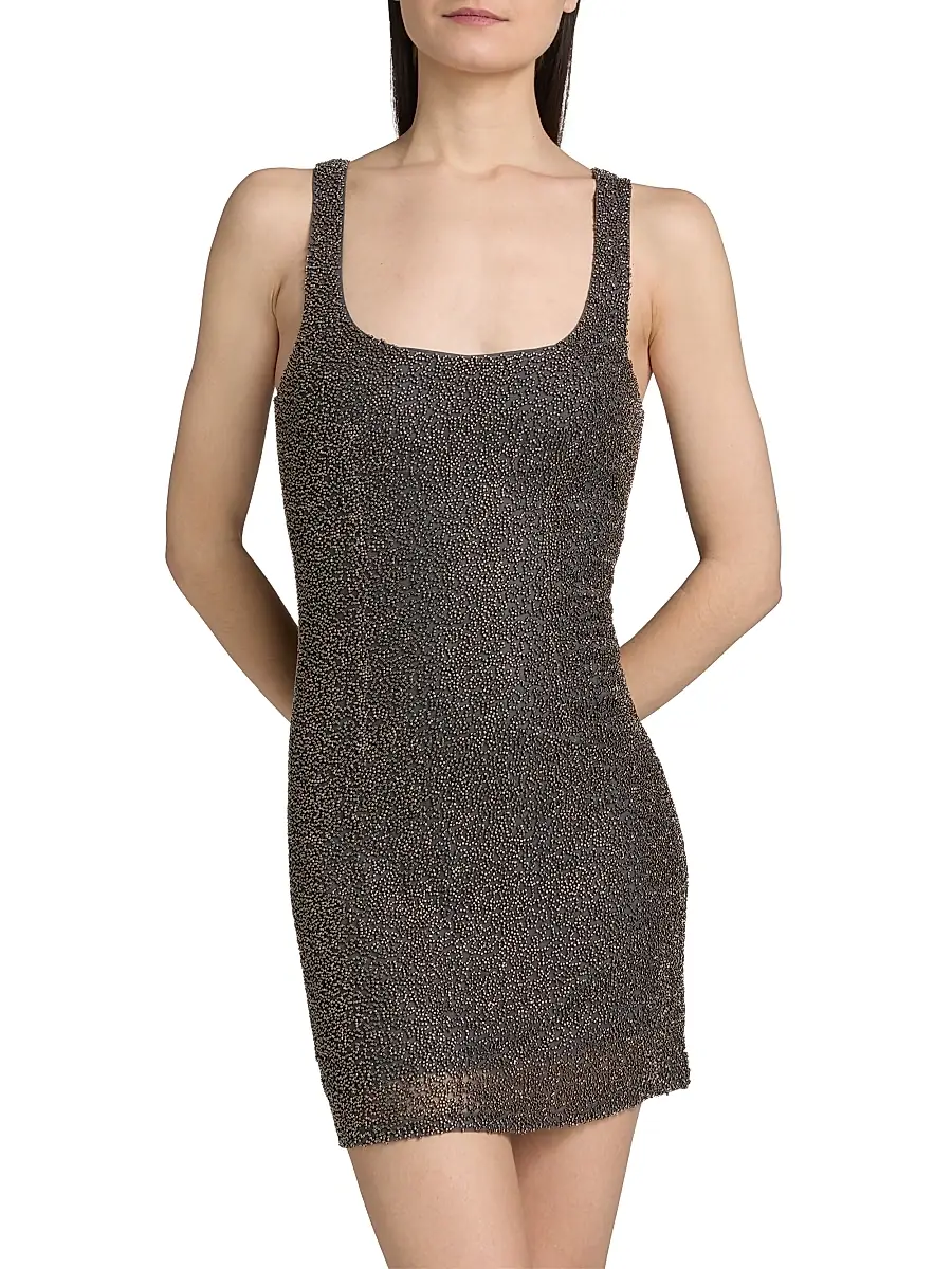 L'Agence Women's Inori Beaded Scoopneck Minidress | Thumbnail 3 L'Agence Women's Inori Beaded Scoopneck Minidress | Thumbnail 3