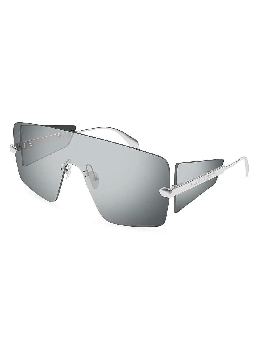 Alexander McQueen Women's Flat Mask 99MM Sunglasses