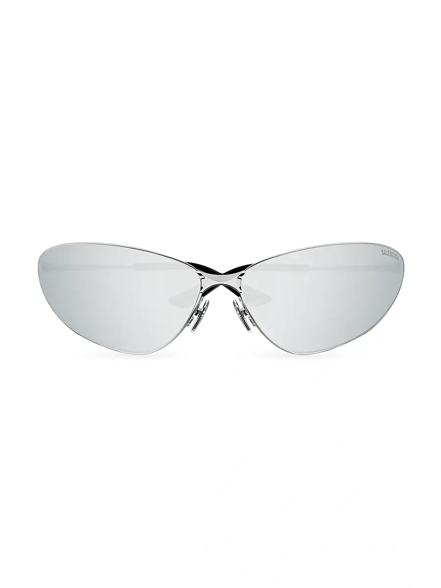 Balenciaga Women's Razor 93MM Wrap Sunglasses - Silver Grey | Thumbnail 2 Balenciaga Women's Razor 93MM Wrap Sunglasses - Silver Grey | Thumbnail 2