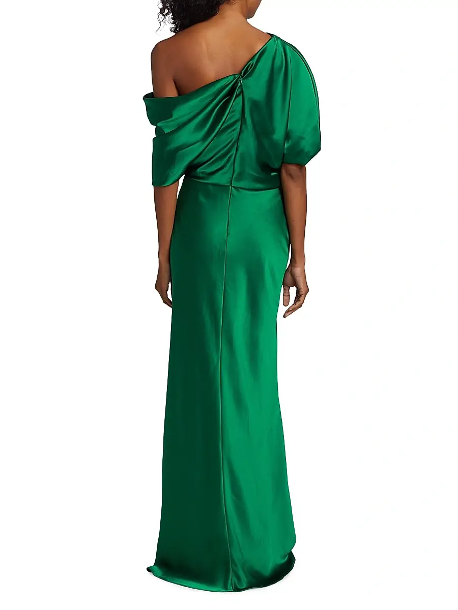 Amsale Women's Satin One-Shoulder Gown | Thumbnail 5