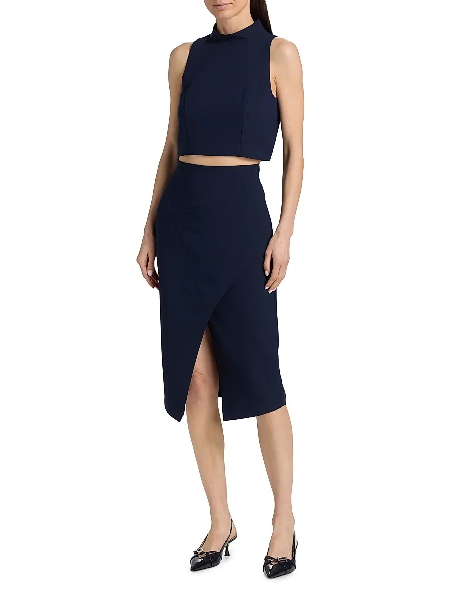 BLACK HALO Women's Two-Piece Juma Cropped Top and Skirt - Pacific Blue | Thumbnail 3 BLACK HALO Women's Two-Piece Juma Cropped Top and Skirt - Pacific Blue | Thumbnail 3