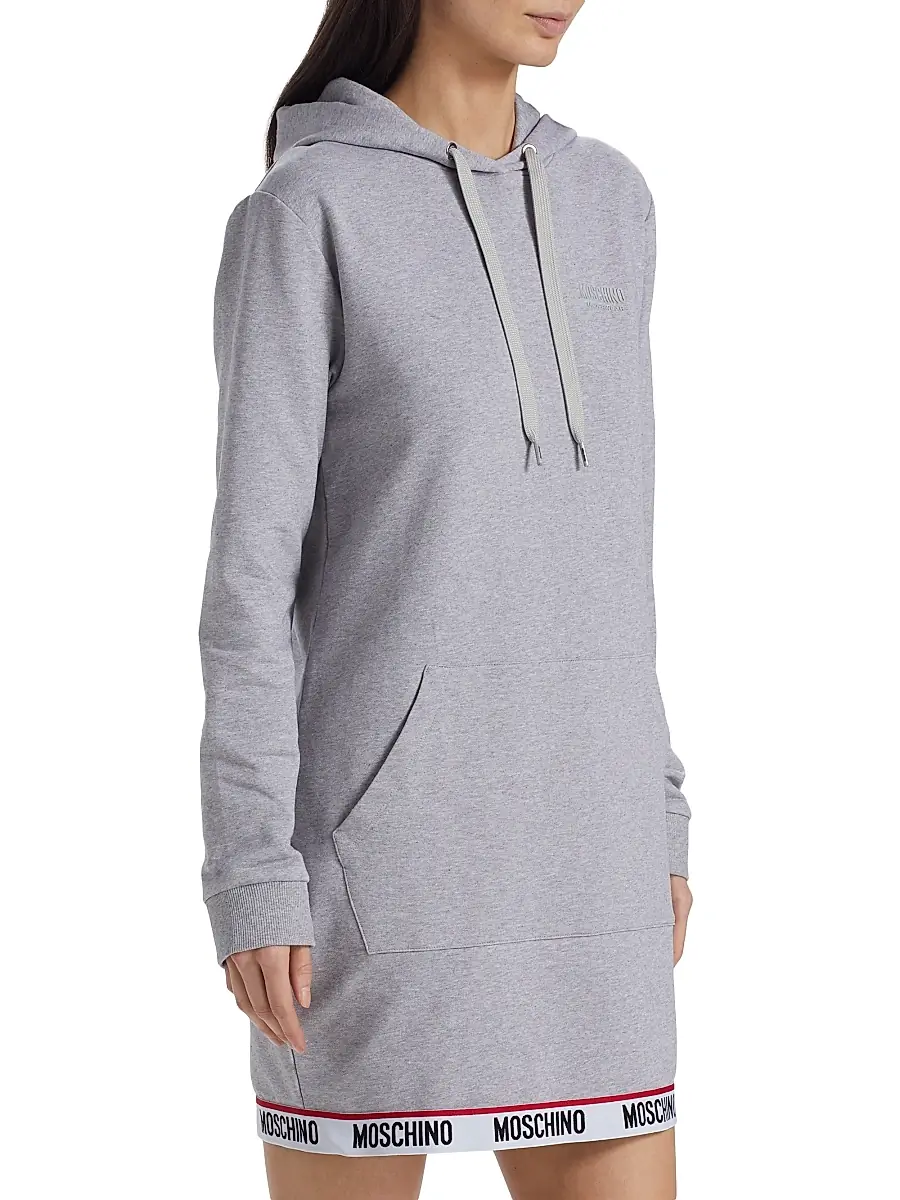 MOSCHINO Women's Hooded Logo-Tape Minidress | Thumbnail 4