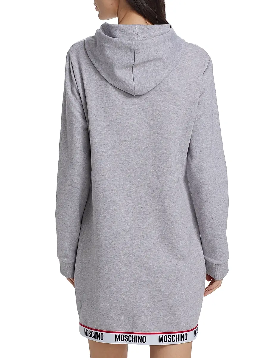 MOSCHINO Women's Hooded Logo-Tape Minidress | Thumbnail 5