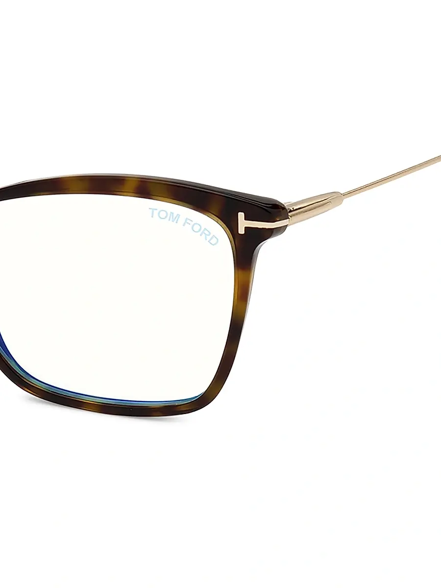 TOM FORD Women's 56MM Square Blue Filter Eyeglasses - Dark Havana | Thumbnail 3 TOM FORD Women's 56MM Square Blue Filter Eyeglasses - Dark Havana | Thumbnail 3