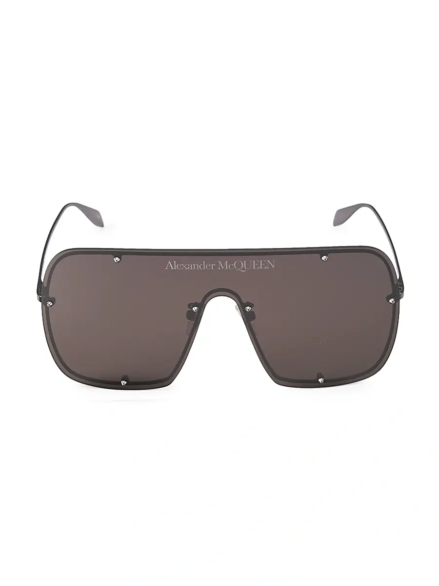 Alexander McQueen Women's Studs 99MM Mask Sunglasses - Rutenium | Image 1 Alexander McQueen Women's Studs 99MM Mask Sunglasses - Rutenium | Image 1
