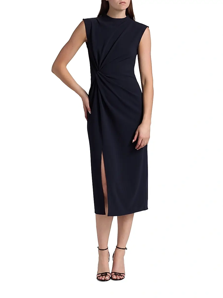 TANYA TAYLOR Women's Robinella Scuba Crepe Midi-Dress | Thumbnail 2