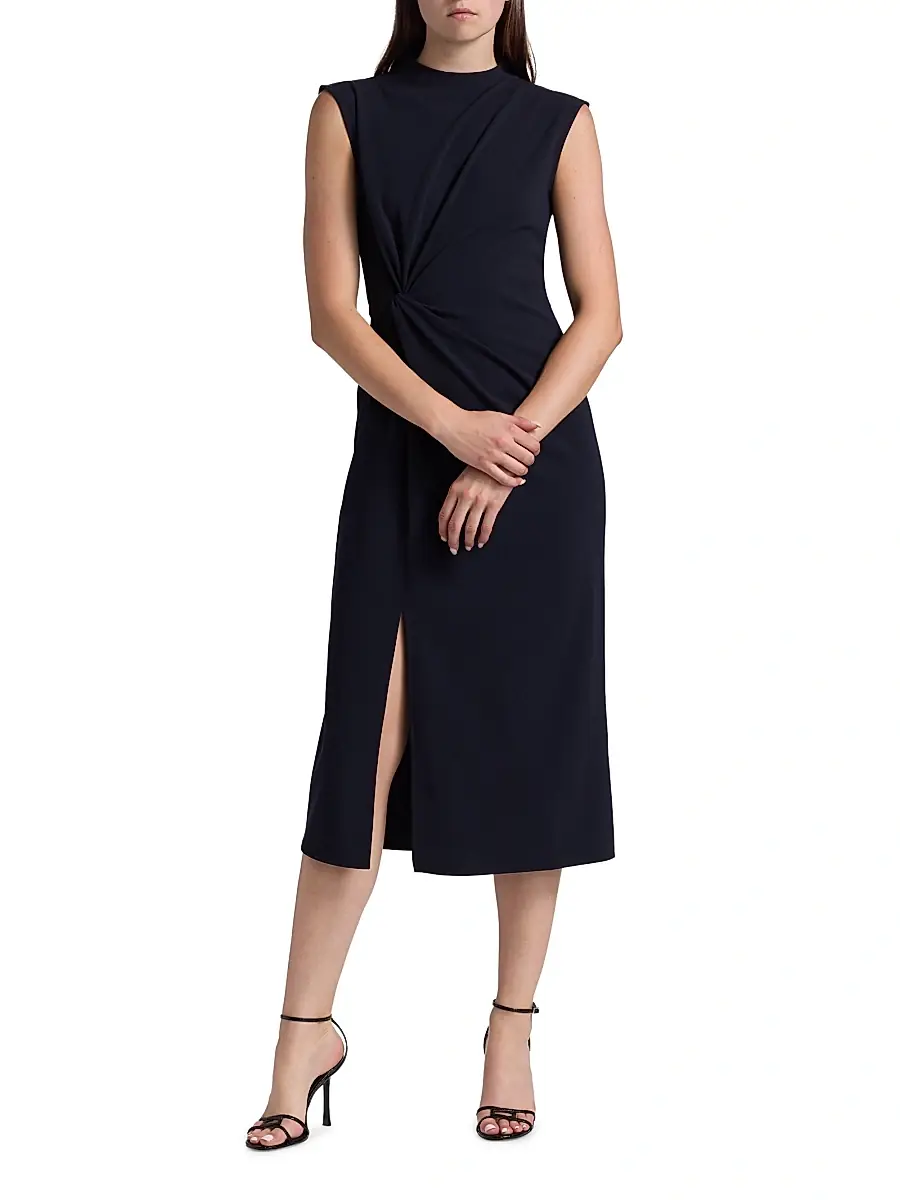 TANYA TAYLOR Women's Robinella Scuba Crepe Midi-Dress | Thumbnail 3