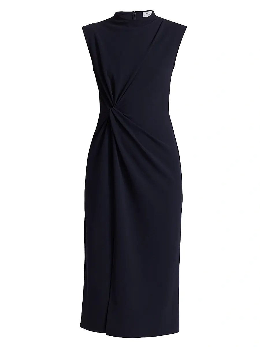 Tanya Taylor Women's Robinella Scuba Crepe Midi-Dress - Maritime Blue | Image 1 Tanya Taylor Women's Robinella Scuba Crepe Midi-Dress - Maritime Blue | Image 1