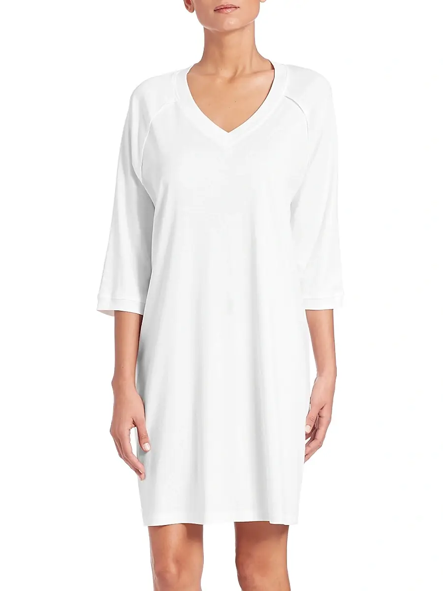 Hanro Women's Pure Essence Three-Quarter Sleeve Gown | Thumbnail 3 Hanro Women's Pure Essence Three-Quarter Sleeve Gown | Thumbnail 3