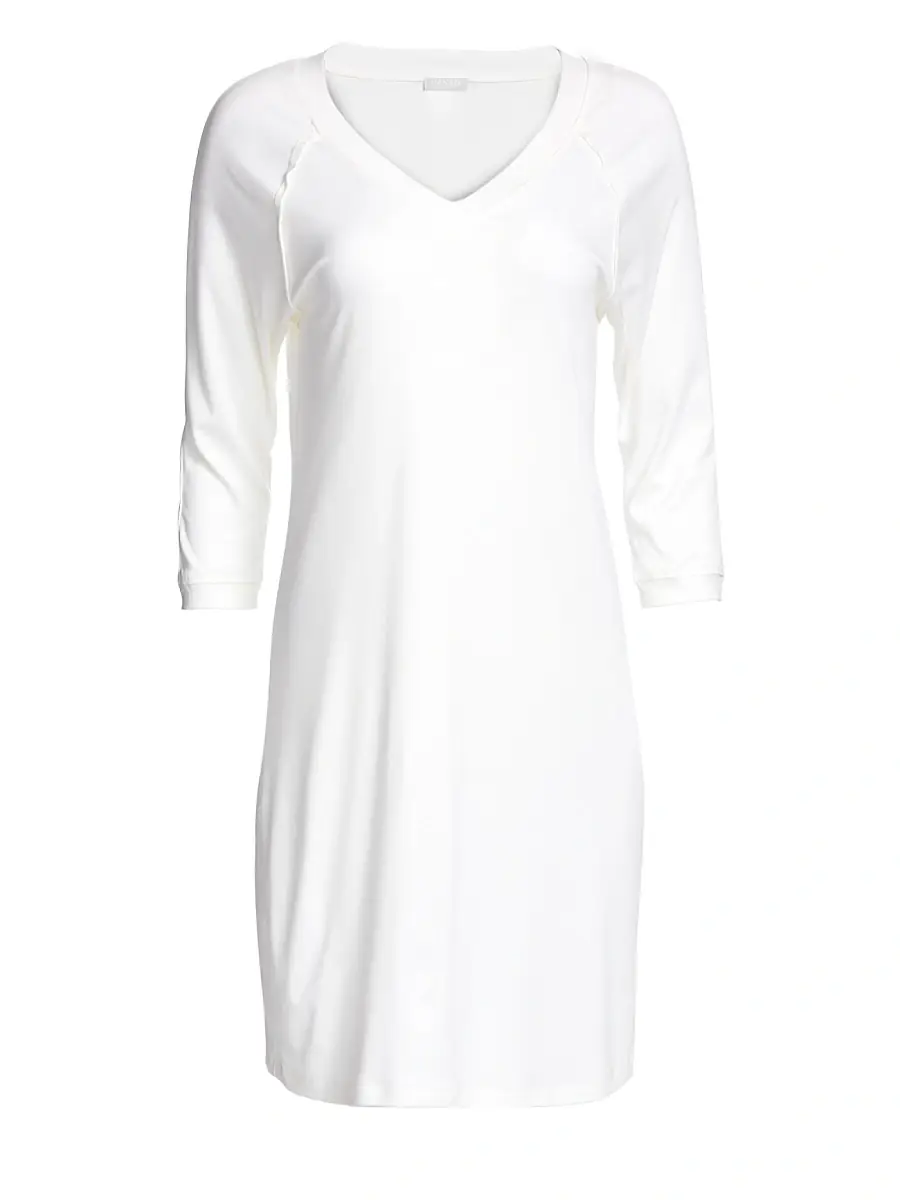 Hanro Women's Pure Essence Three-Quarter Sleeve Gown | Thumbnail 5 Hanro Women's Pure Essence Three-Quarter Sleeve Gown | Thumbnail 5