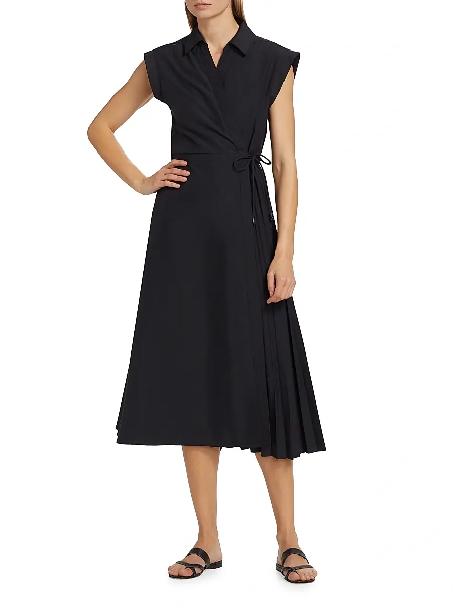 TANYA TAYLOR Women's Shivon Pintucked Midi-Dress | Thumbnail 3