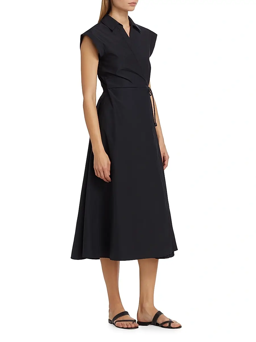 TANYA TAYLOR Women's Shivon Pintucked Midi-Dress | Thumbnail 4