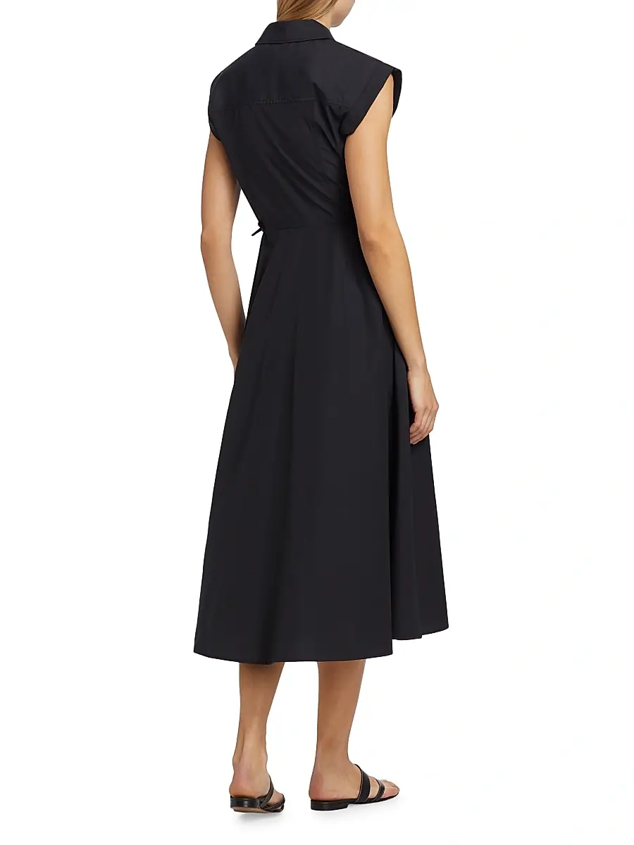 TANYA TAYLOR Women's Shivon Pintucked Midi-Dress | Thumbnail 5