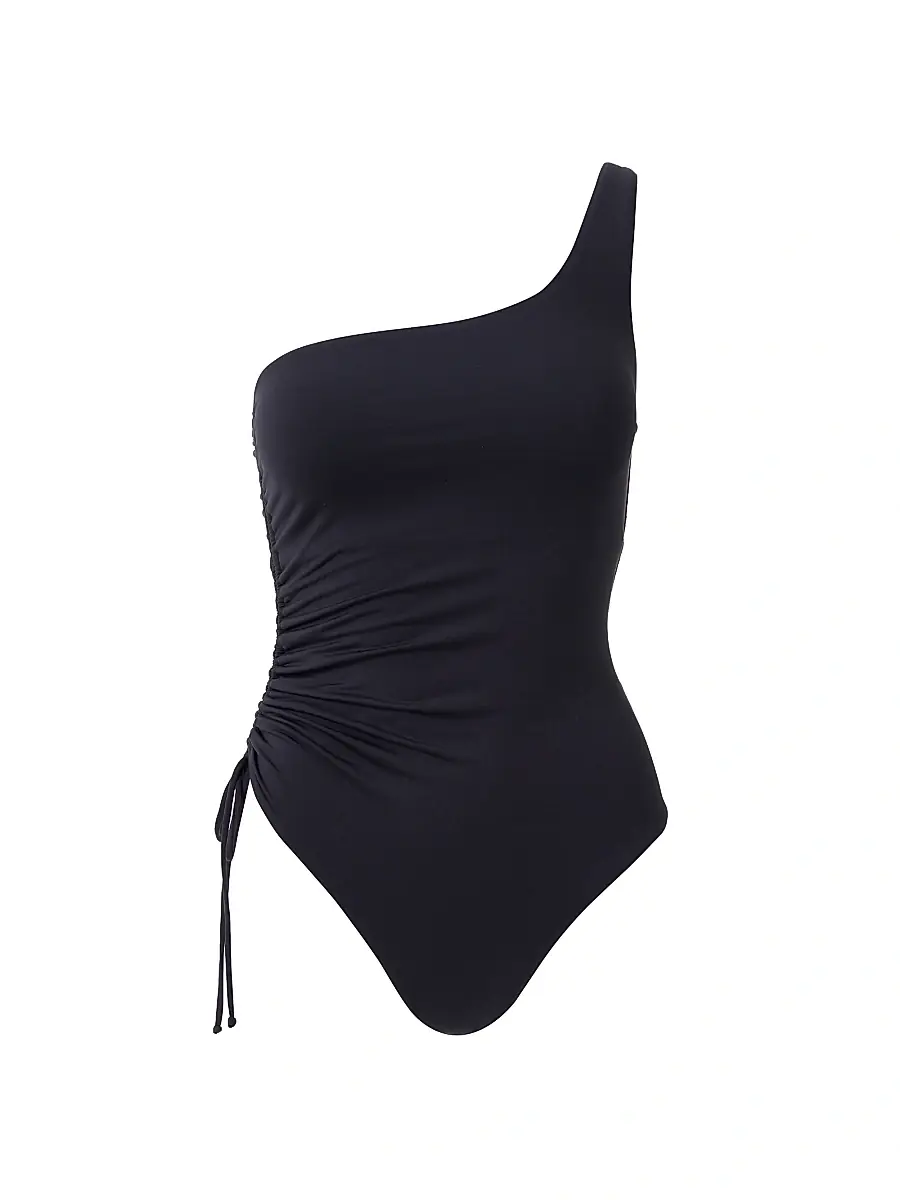 Melissa Odabash Women's Bodrum One-Shoulder One-Piece Swimsuit - Black | Image 1 Melissa Odabash Women's Bodrum One-Shoulder One-Piece Swimsuit - Black | Image 1