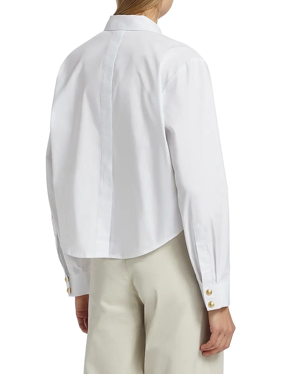 L'Agence Women's Cosette Crop High-Low Shirt | Thumbnail 5
