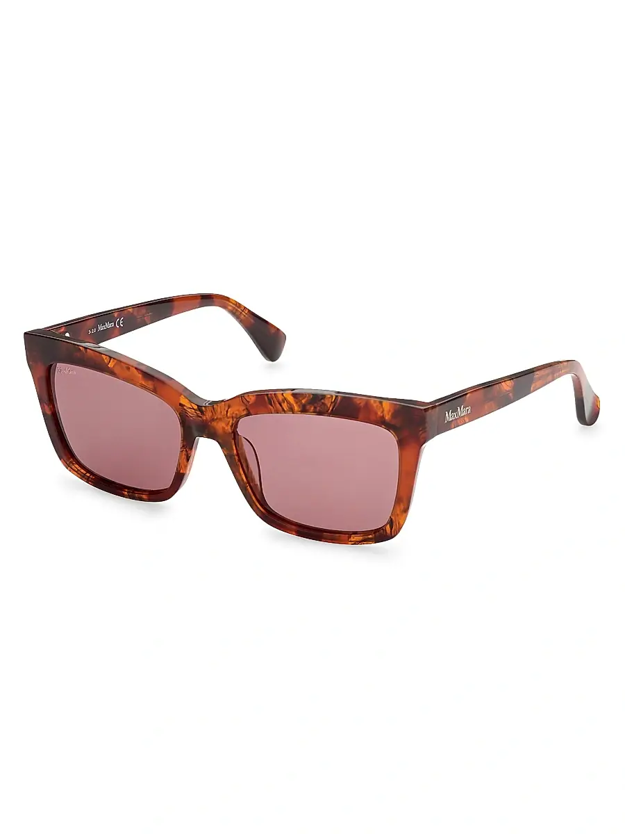 Max Mara Women's 55MM Rectangular Sunglasses - Red | Thumbnail 2
