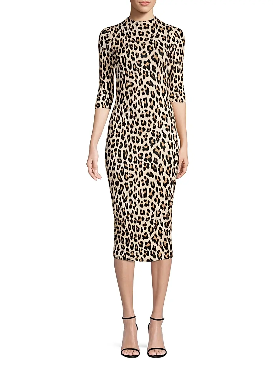 Alice + Olivia Women's Delora Leopard Bodycon Dress | Thumbnail 2 Alice + Olivia Women's Delora Leopard Bodycon Dress | Thumbnail 2