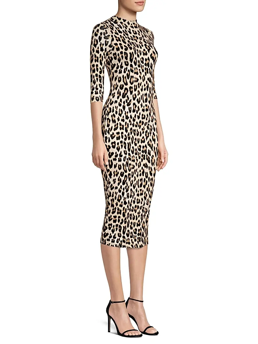Alice + Olivia Women's Delora Leopard Bodycon Dress | Thumbnail 3 Alice + Olivia Women's Delora Leopard Bodycon Dress | Thumbnail 3