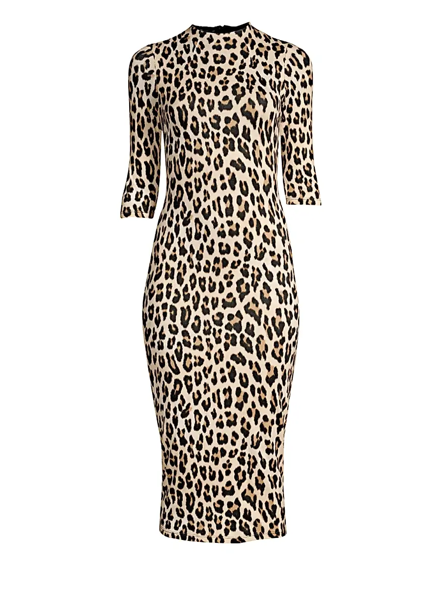 Alice + Olivia Women's Delora Leopard Bodycon Dress