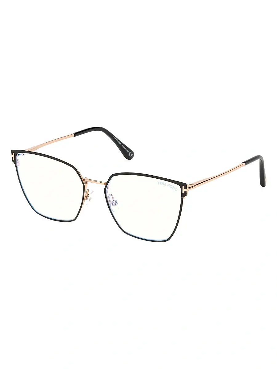 Tom Ford Women's 56MM Angular Metal Blue Block Glasses | Thumbnail 2 Tom Ford Women's 56MM Angular Metal Blue Block Glasses | Thumbnail 2