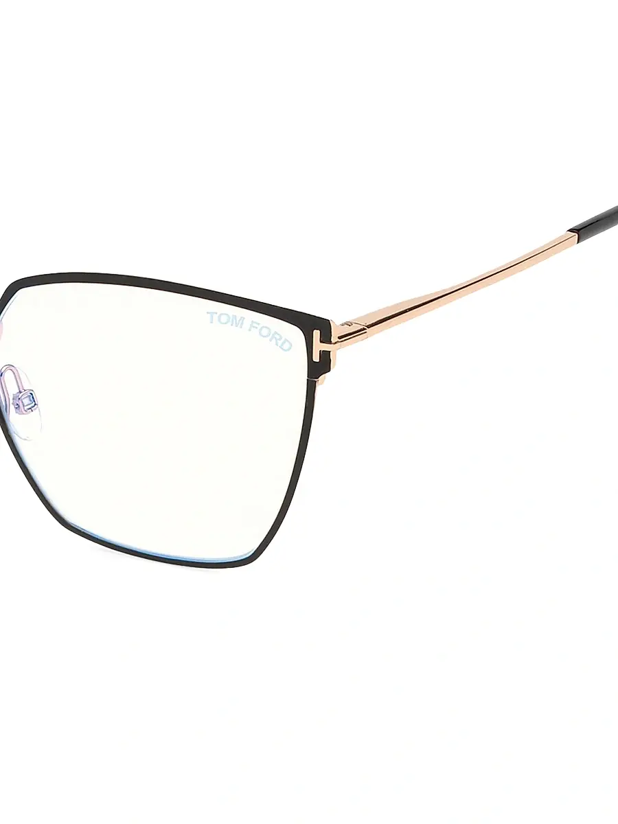 Tom Ford Women's 56MM Angular Metal Blue Block Glasses | Thumbnail 3 Tom Ford Women's 56MM Angular Metal Blue Block Glasses | Thumbnail 3