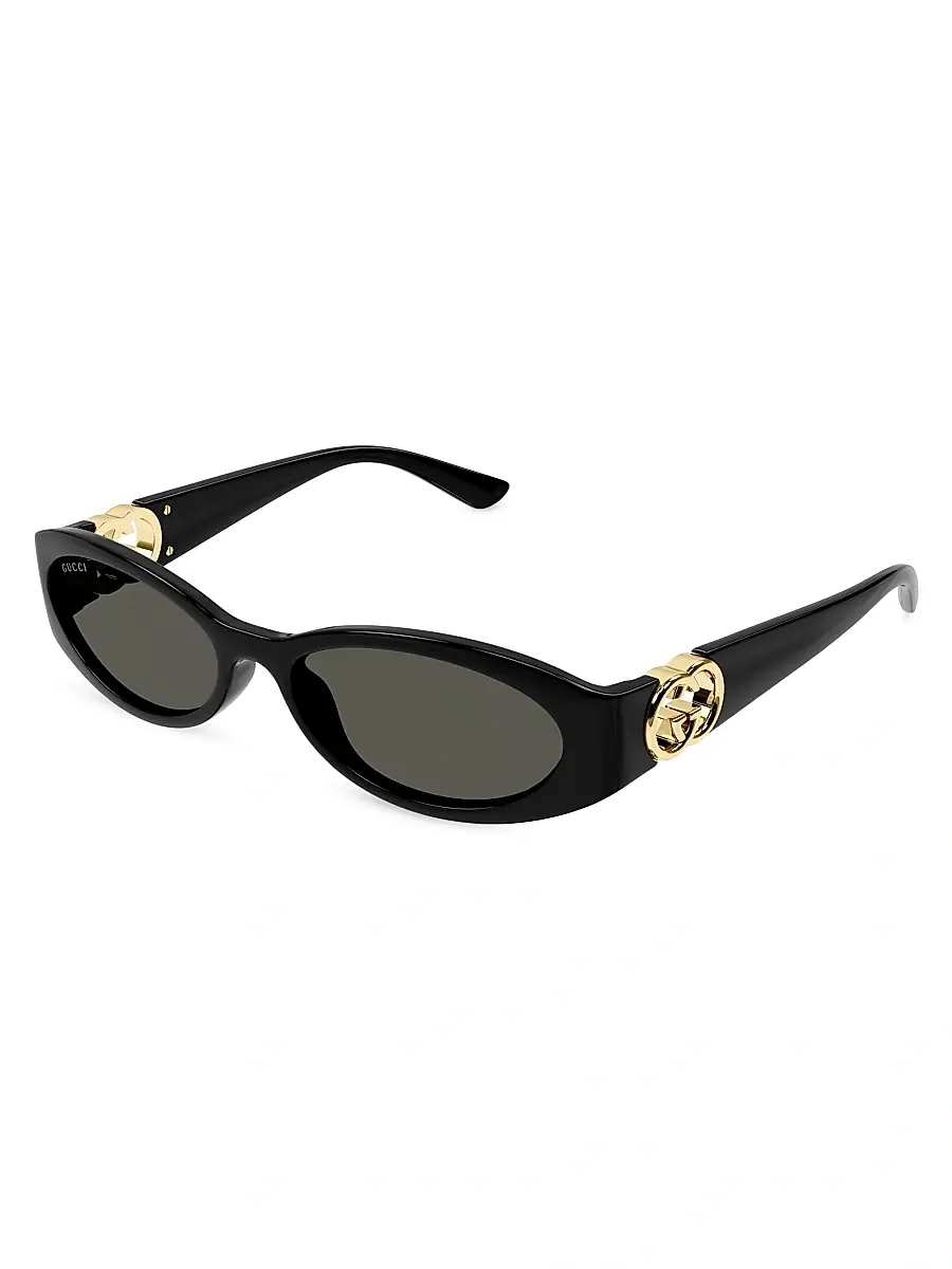 Gucci Women's Hailey 54MM Oval Sunglasses - Black Grey | Image 1 Gucci Women's Hailey 54MM Oval Sunglasses - Black Grey | Image 1