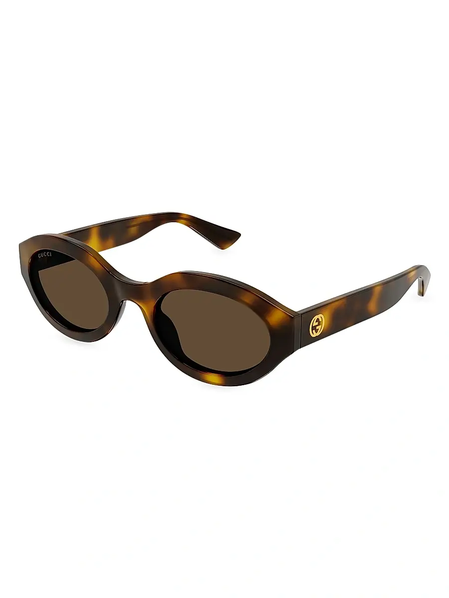 Gucci Women's Minimal GG 53MM Oval Sunglasses - Black Grey | Image 1 Gucci Women's Minimal GG 53MM Oval Sunglasses - Black Grey | Image 1