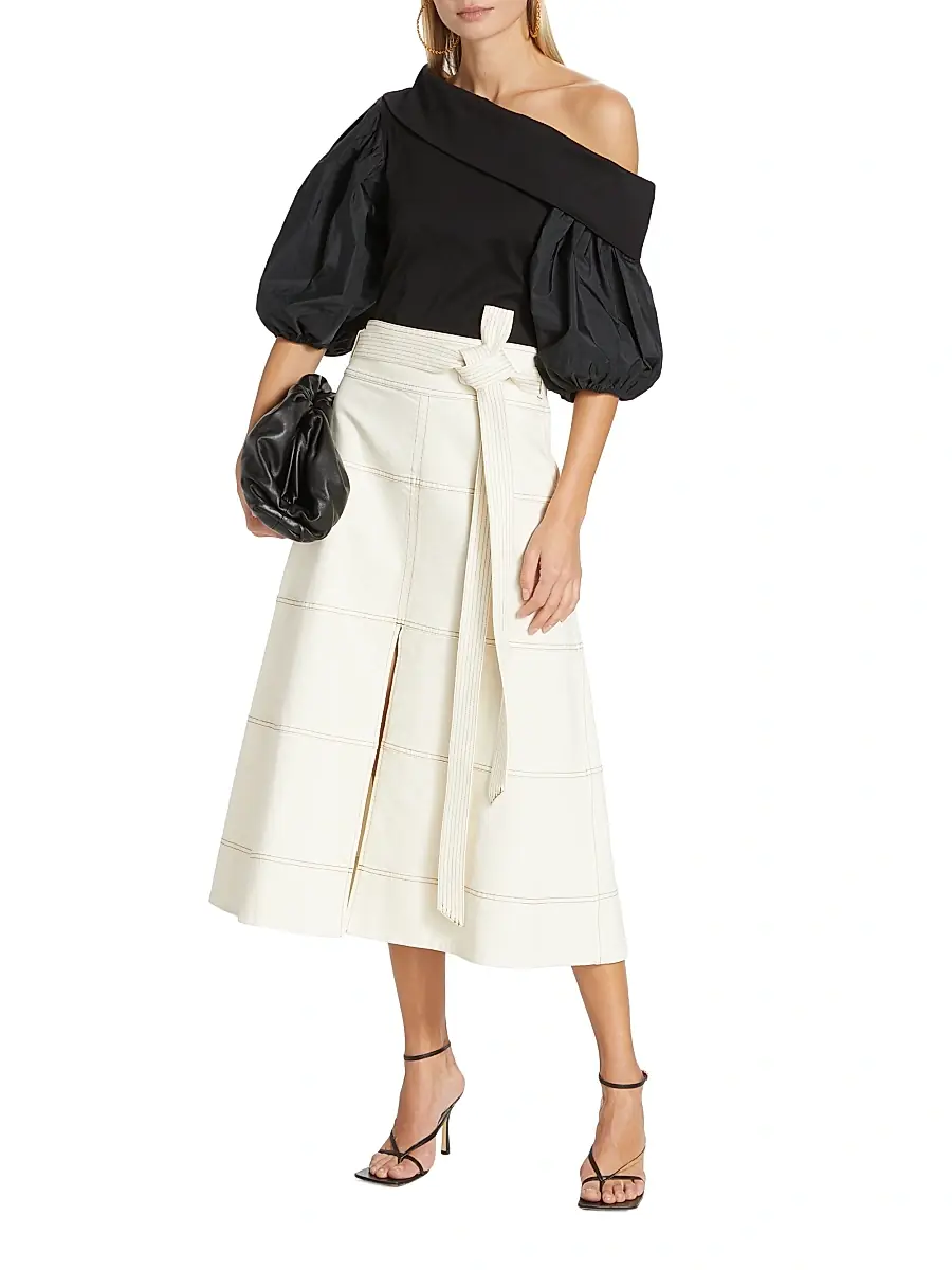 TANYA TAYLOR Women's Hudson Belted Midi Skirt | Thumbnail 2 TANYA TAYLOR Women's Hudson Belted Midi Skirt | Thumbnail 2