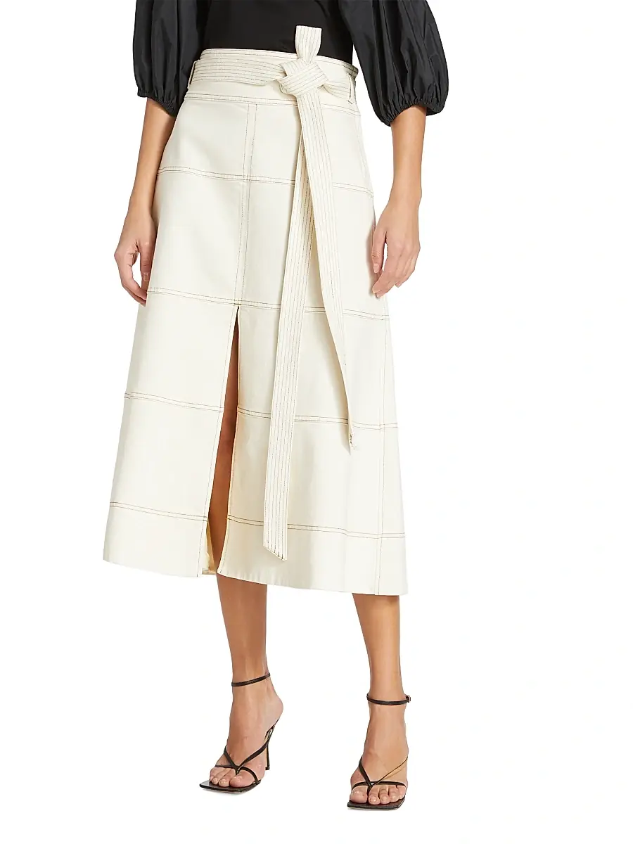 TANYA TAYLOR Women's Hudson Belted Midi Skirt | Thumbnail 3 TANYA TAYLOR Women's Hudson Belted Midi Skirt | Thumbnail 3