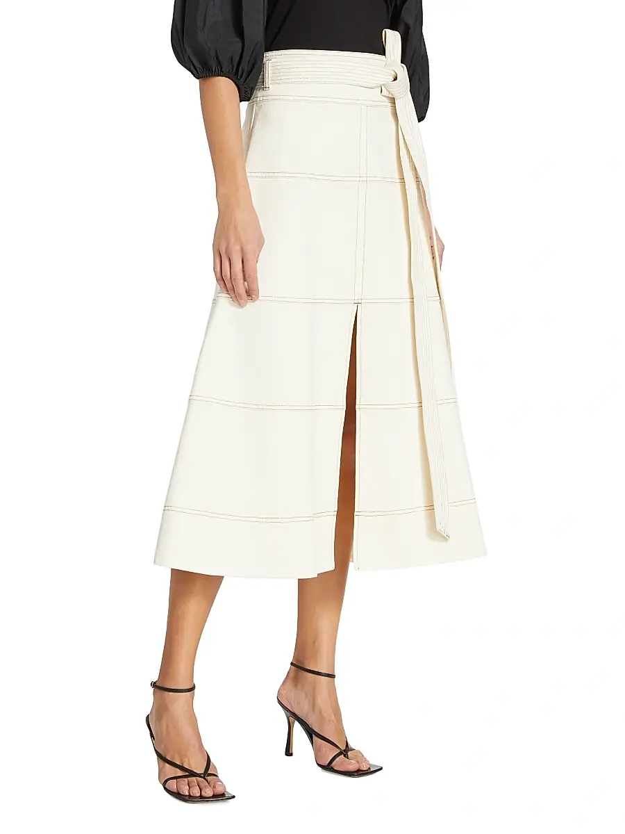 TANYA TAYLOR Women's Hudson Belted Midi Skirt | Thumbnail 4 TANYA TAYLOR Women's Hudson Belted Midi Skirt | Thumbnail 4