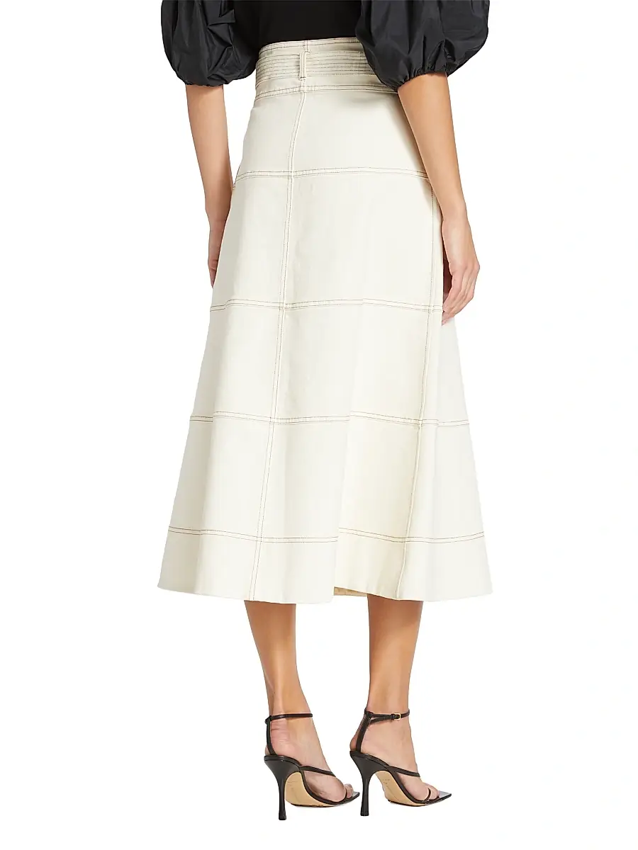 TANYA TAYLOR Women's Hudson Belted Midi Skirt | Thumbnail 5 TANYA TAYLOR Women's Hudson Belted Midi Skirt | Thumbnail 5
