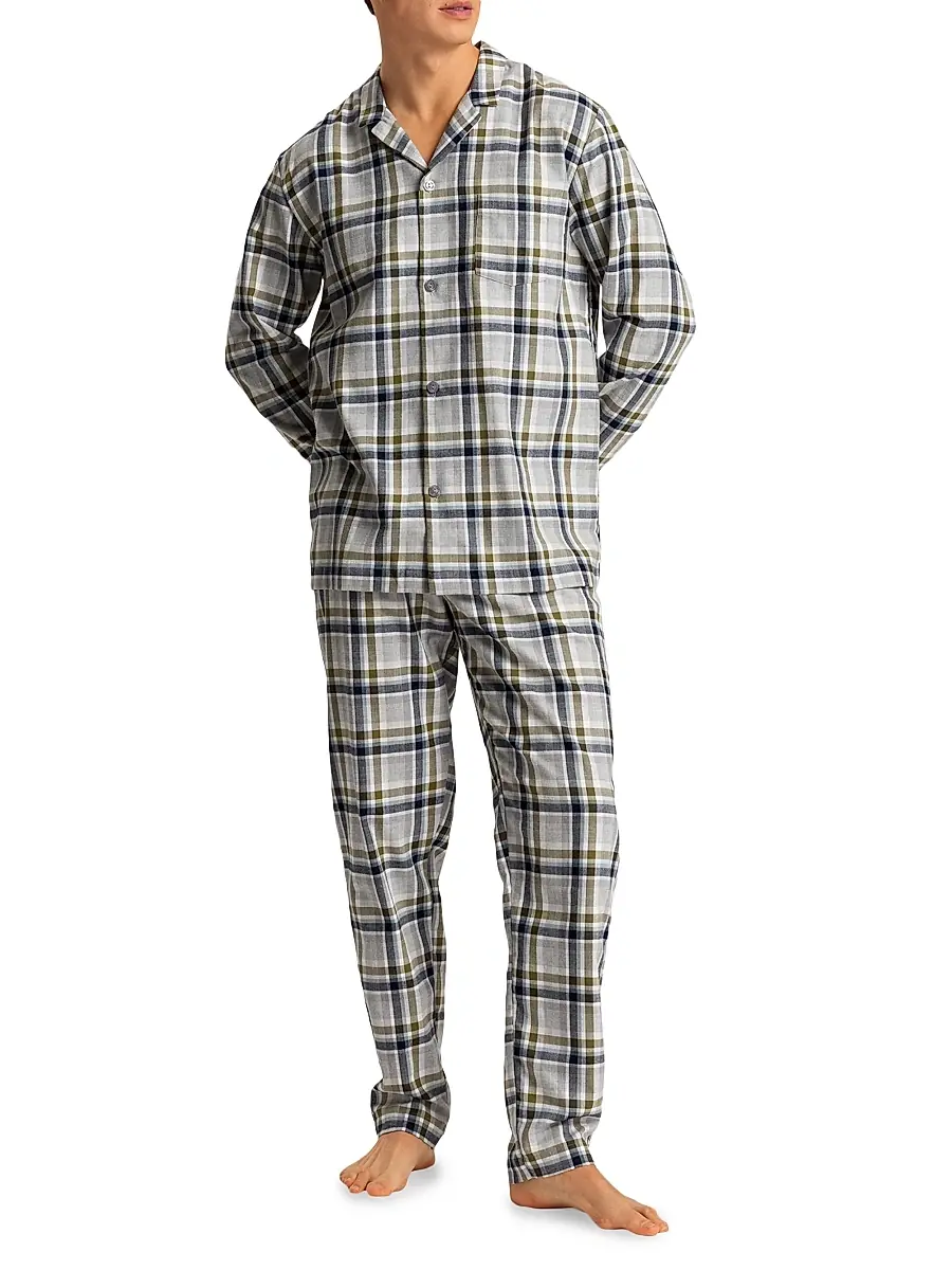 Hanro Men's Cozy Comfort Check Pajamas - Wintry Check | Thumbnail 2 Hanro Men's Cozy Comfort Check Pajamas - Wintry Check | Thumbnail 2
