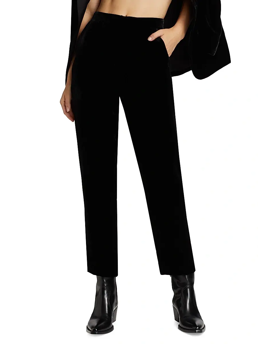 L'Agence Women's Rebel Tapered Velvet Trousers | Thumbnail 3 L'Agence Women's Rebel Tapered Velvet Trousers | Thumbnail 3