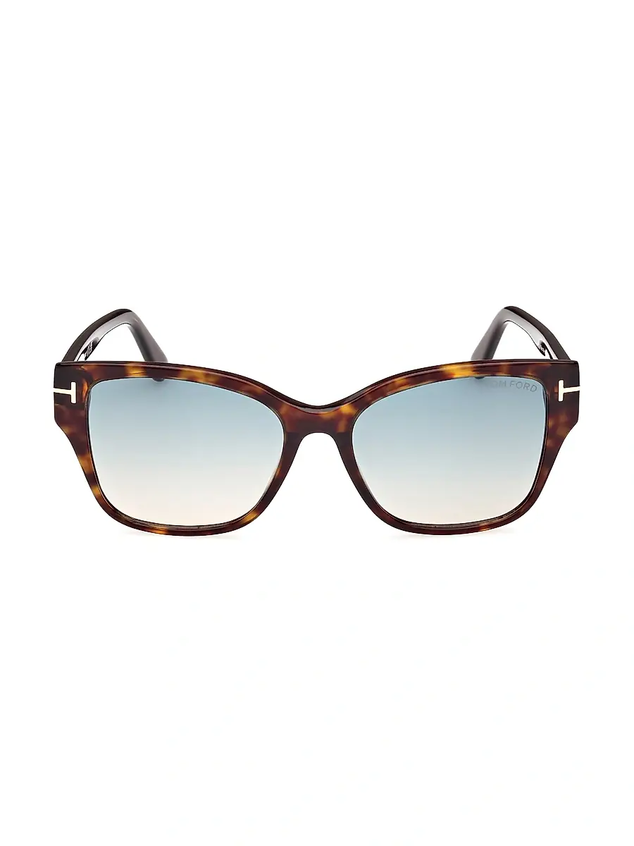 TOM FORD Women's Elsa 55MM Butterfly Sunglasses - Dark Havana Aqua Gradient | Thumbnail 2 TOM FORD Women's Elsa 55MM Butterfly Sunglasses - Dark Havana Aqua Gradient | Thumbnail 2