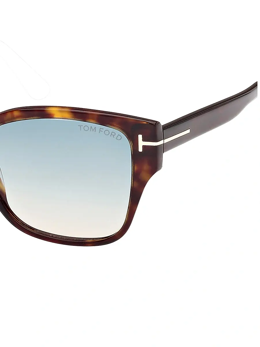 TOM FORD Women's Elsa 55MM Butterfly Sunglasses - Dark Havana Aqua Gradient | Thumbnail 3 TOM FORD Women's Elsa 55MM Butterfly Sunglasses - Dark Havana Aqua Gradient | Thumbnail 3